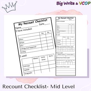 Recount Checklist - Mid Level