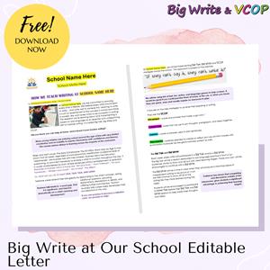 Big Write at Our School Editable Letter