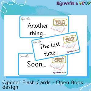 Opener Flash Cards- Open Book Design