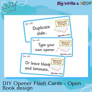 DIY Opener Flash Cards- Open Book Design