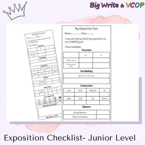 Exposition Checklist – Junior Level