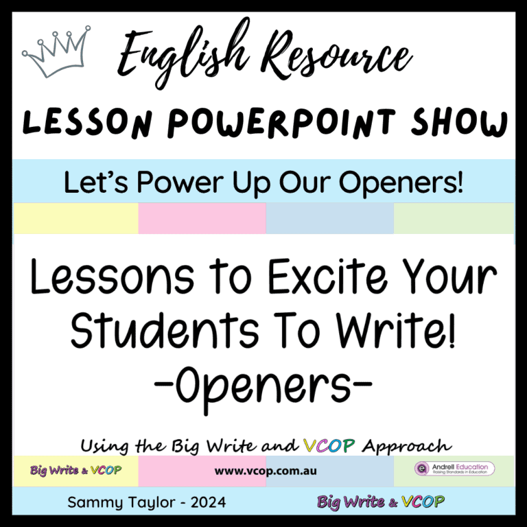 Lessons to Excite Your Students To Write! – Power Up Your Openers